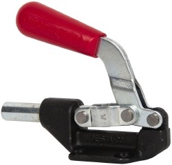 Standard Straight Line Action Clamp: 850 lb Load Capacity, 1.63" Plunger Travel, Flanged Base, Carbon Steel