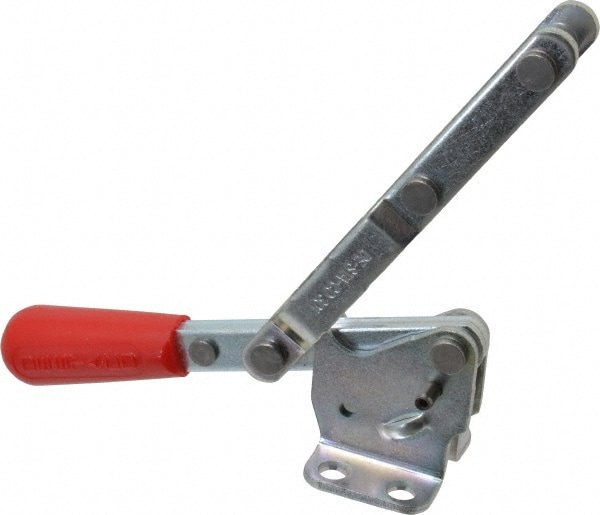 Pull-Action Latch Clamp: Horizontal, 375 lb, U-Hook, Flanged Base