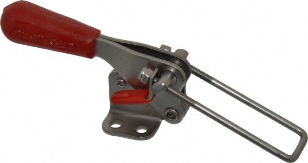 Pull-Action Latch Clamp: Vertical, 500 lb, U-Hook, Flanged Base