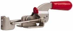 Pull-Action Latch Clamp: Horizontal, 700 lb, U-Hook, Flanged Base