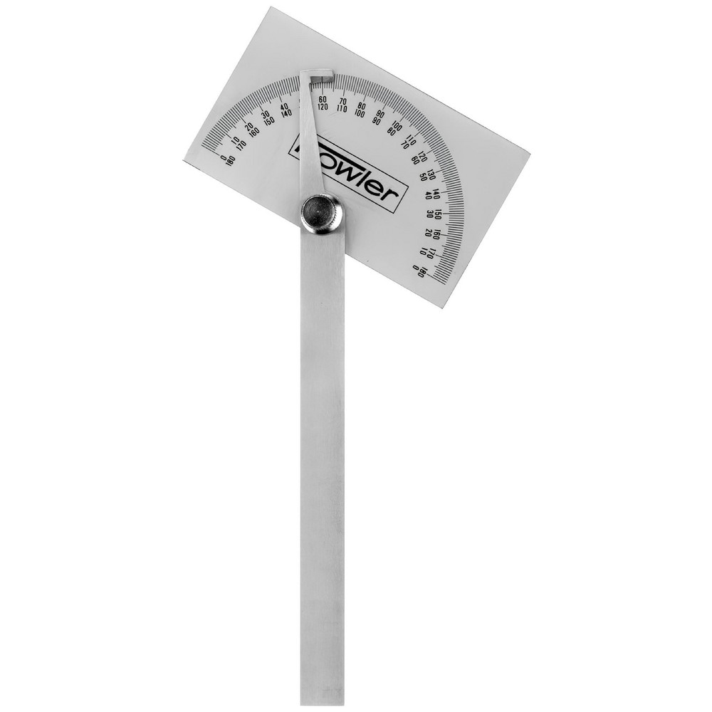 Bevel Protractors; Protractor Style: Angle ; Minimum Angle Measurement: 0 ; Maximum Angle Measurement: 180 ; Head Shape: Rectangular ; Material: Stainless Steel ; Mount Type: Screw