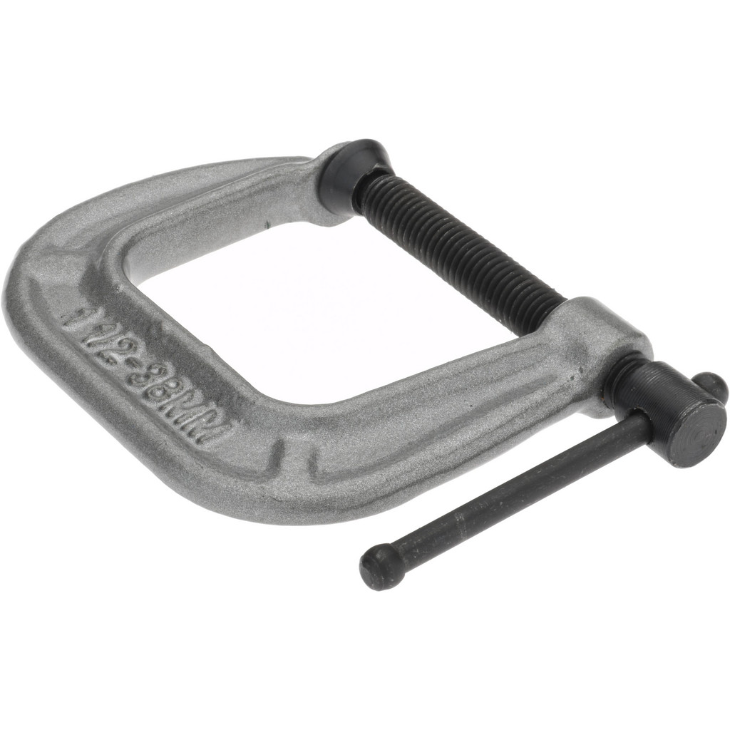 WEN CLC630 Heavy-Duty Cast Iron C-Clamps – 2-Pack, 6" Jaw Opening, 2.75" Throat, Black Oxidized Finish For Metalworking & Woodworking