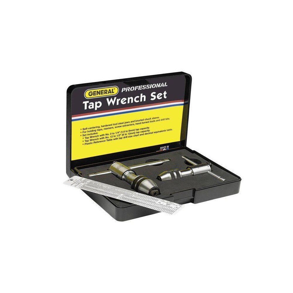 #0 to 1/2" Tap Compatibility, T-Handle, Ratcheting, Tap Wrench Set