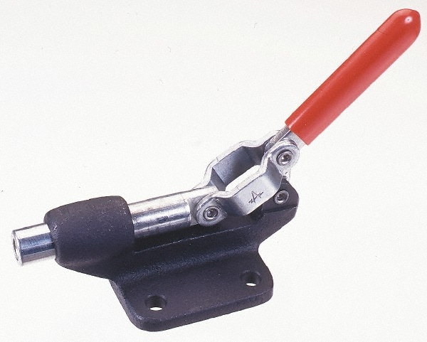 Standard Straight Line Action Clamp: 1,500 lb Load Capacity, 2.36" Plunger Travel, Flanged Base, Carbon Steel