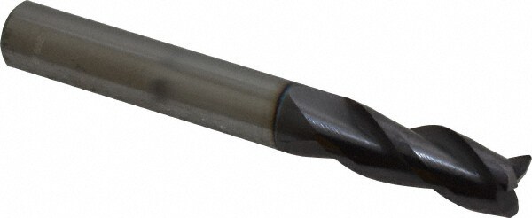 Corner Radius End Mill: 5/16" Dia, 3/4" LOC, 0.02" Radius, 3 Flutes, Solid Carbide