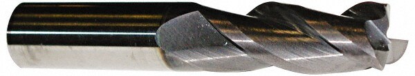 Corner Radius End Mill: 1/4" Dia, 3/4" LOC, 0.02" Radius, 3 Flutes, Solid Carbide