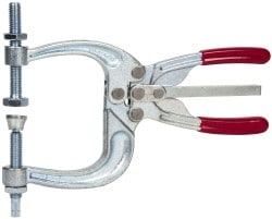 3113.76 N Load Capacity, 2.72" Throat Depth, 8.51" OAL, Carbon Steel, C Style Plier Clamp