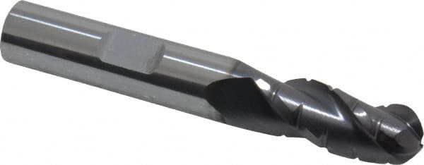 ProMax 122-02414 Ball End Mill: 0.375" Dia, 0.875" LOC, 3 Flute, Solid Carbide 