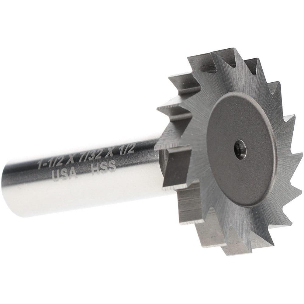 Woodruff Keyseat Cutter: 1.5" Cut Dia, 0.2188" Cut Width, 1/2" Shank Dia, Straight Tooth