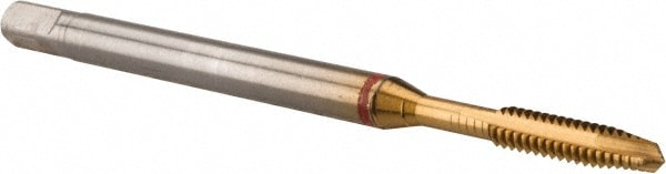 Guhring 9039920028450 Spiral Point Tap: #4-40, UNC, 3 Flutes, Plug, 2B, Powdered Metal, TiN Finish Image