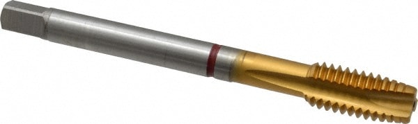 Guhring 9039920111130 Spiral Point Tap: 7/16-14, UNC, 3 Flutes, Plug, 2B, Powdered Metal, TiN Finish Image