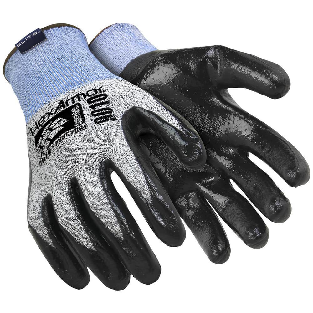 Cut & Puncture-Resistant Gloves: Size M, ANSI Cut A8, ANSI Puncture 5, Nitrile, Polyethylene
