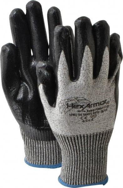 HexArmor. 9010-M (8) Cut & Puncture-Resistant Gloves: Size M, ANSI Cut A8, ANSI Puncture 5, Nitrile, Polyethylene 