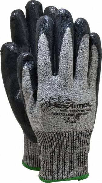HexArmor. 9010-L (9) Cut & Puncture-Resistant Gloves: Size L, ANSI Cut A8, ANSI Puncture 5, Nitrile, Polyethylene 