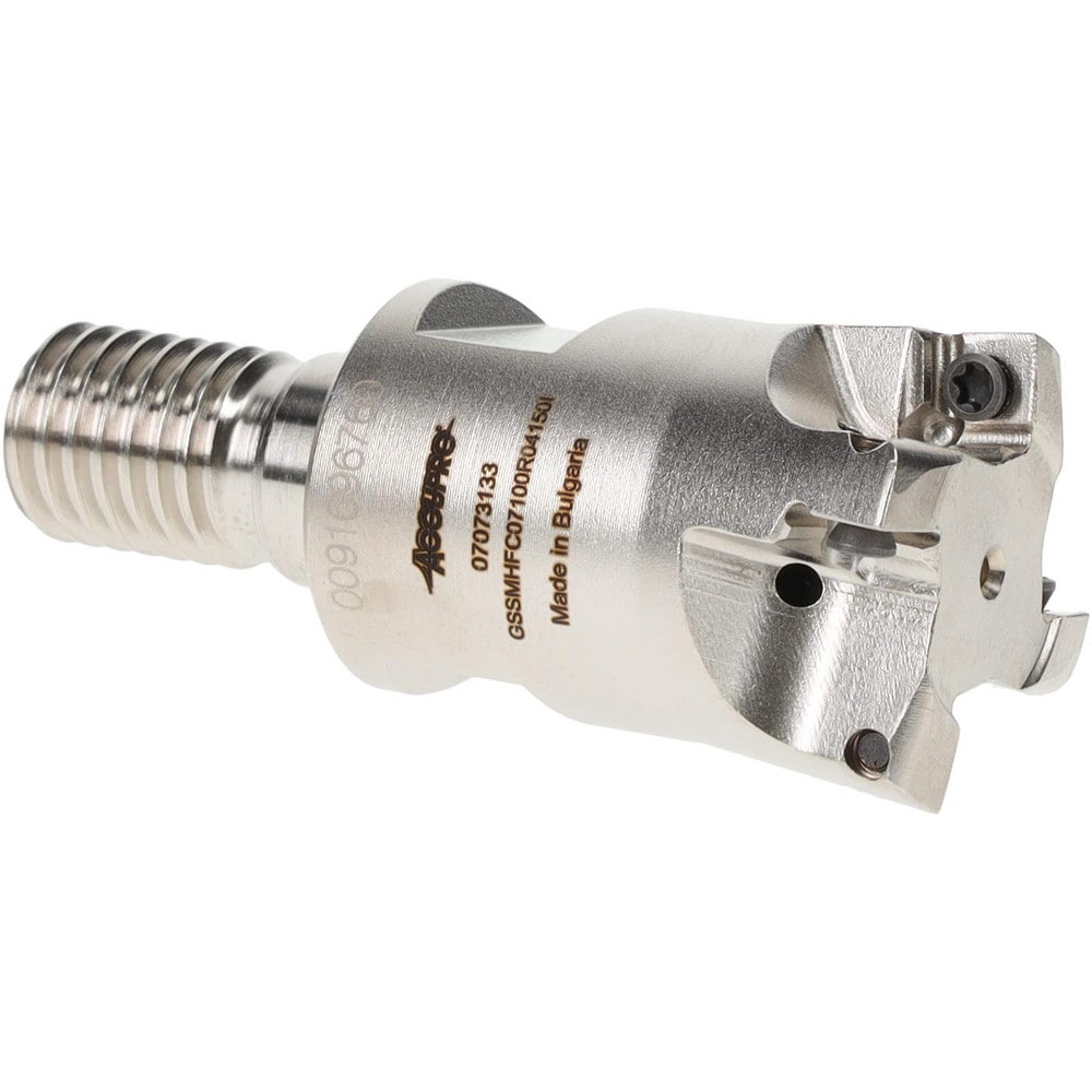 Indexable High-Feed End Mills; Minimum Cutting Diameter (Inch): 1 ; Maximum Cutting Diameter (Inch): 1.9290 ; Maximum Depth of Cut (Decimal Inch): 0.0315 ; Toolholder Style: G-SSM ; Shank Type: Modular Connection ; Shank Diameter (Decimal Inch): 0.4921