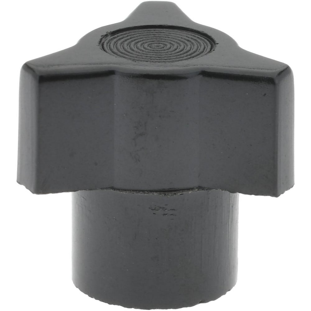7/8" Head Diam, 8-32 Hole, 3/4" High, Glossy Coated Phenolic 3 Arm Knob