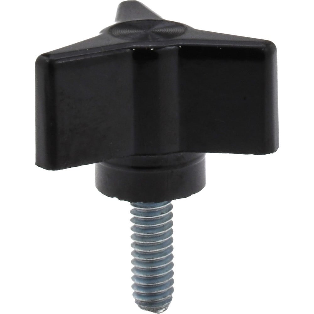 1-1/2" Head Diam, 7/8" High, 3/4" Long Thread, Glossy Coated Phenolic 3 Arm Knob