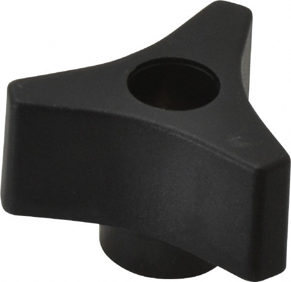 1-1/2" Head Diam, 5/16-18 Hole, 7/8" High, Textured Coated Thermoplastic 3 Arm Knob