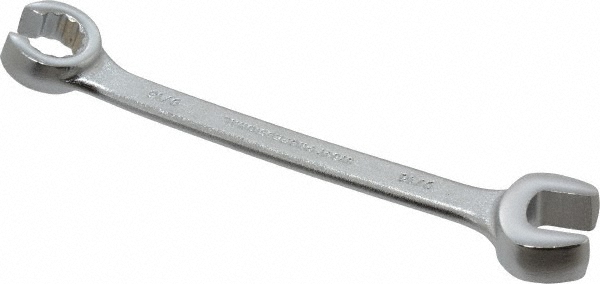 9/16 x 9/16", Satin Finish, Combination Flare Nut Wrench - 12 Points, 6-15/16" OAL, Steel, Double End Head