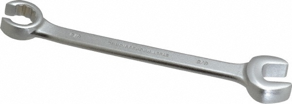 5/8 x 5/8", Satin Finish, Combination Flare Nut Wrench - 12 Points, 7-5/8" OAL, Steel, Double End Head