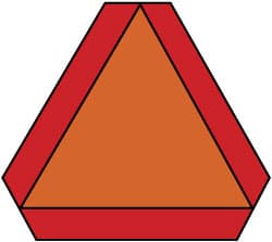 Slow Moving Vehicle Emblem, 16" Wide x 14" High Vinyl Construction Roadway Sign