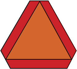 Road Construction Sign: Triangle - Vinyl, Adhesive-Backed, 14" High, 16" Wide