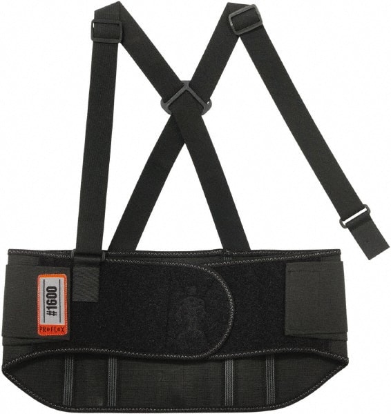 Back Support: Belt with Adjustable Shoulder Straps, Small, 25 to 30" Waist, 9" Belt Width
