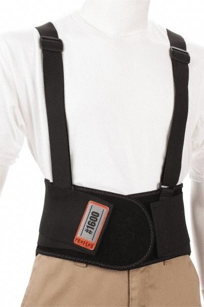 Ergodyne 11101 Back Support: Belt with Adjustable Shoulder Straps, X-Small, 22 to 25" Waist, 9" Belt Width Image