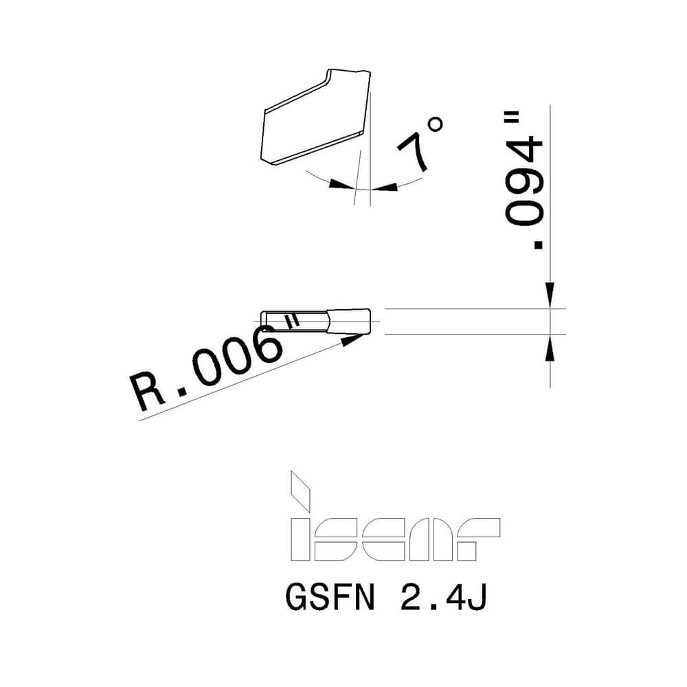 Iscar - GSFN 2.4J IC908 Carbide Milling Insert - 07140593 - MSC