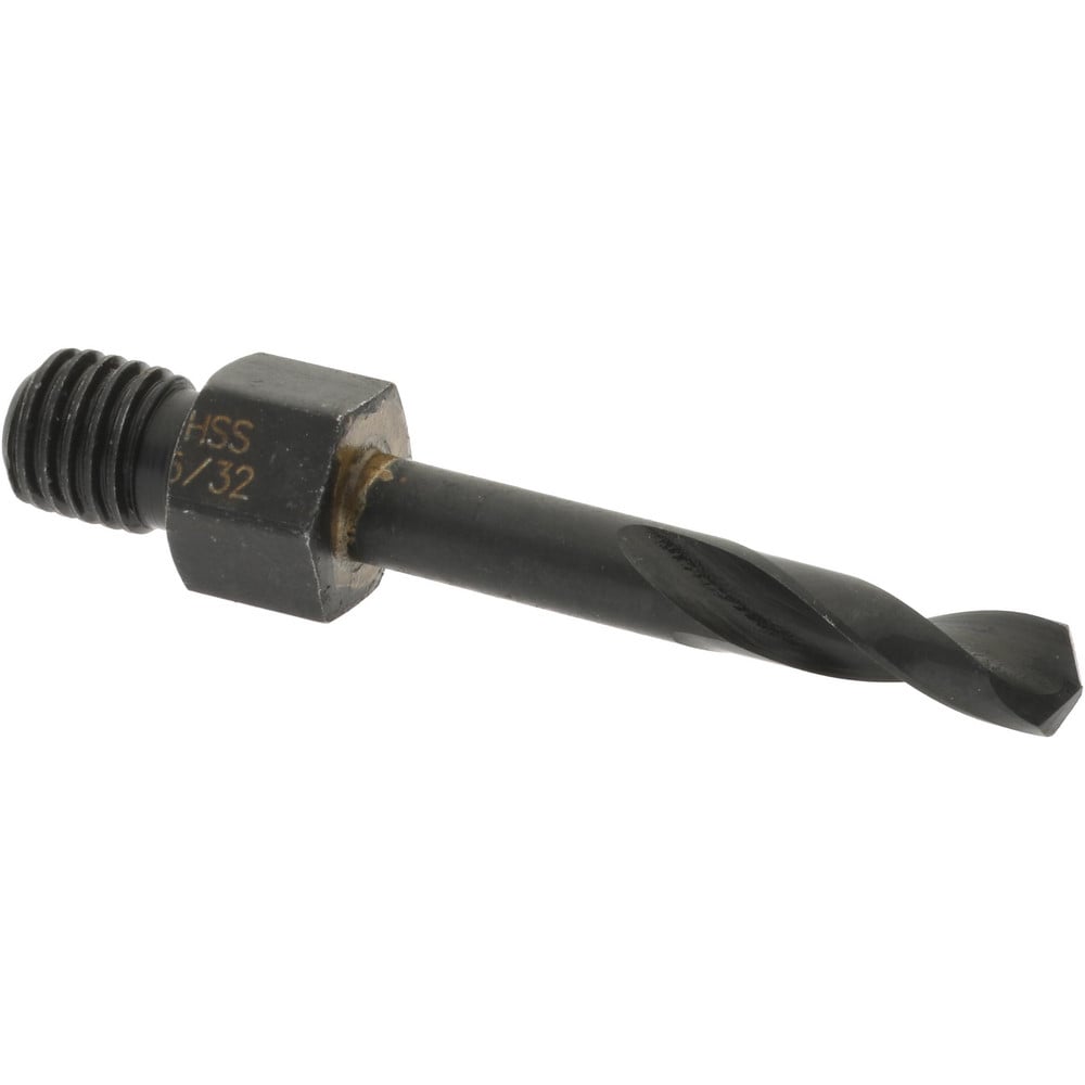 Threaded Shank Drill Bit: 5/32" Dia, 135 ° Point, 1/4-28 Shank, High Speed Steel