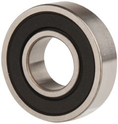 Deep Groove Ball Bearing: 0.5" Bore Dia, Double Seal