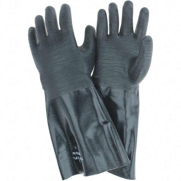 Chemical Resistant Gloves: 21 mil Thick, Neoprene, Supported