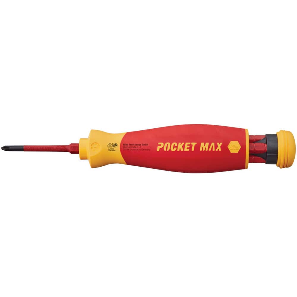Bit Screwdrivers; Type: 6 in 1 Multi-Driver ; Tip Type: Insulated; Phillips; Flat; Square ; Drive Size (TXT): 6mm ; Phillips Point Size: #1 - #2 ; Slotted Point Size: 3.5 mm; 6.5 mm ; Handle Type: Cushion Grip