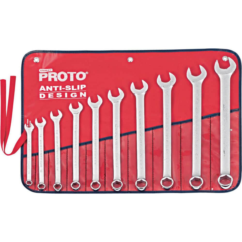 Combination Wrench Set: 10 Pc, Inch