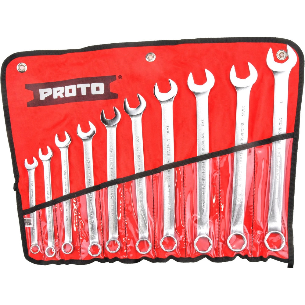 Combination Wrench Set: 10 Pc, Inch