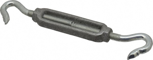 112 Lb Load Limit, 5/16" Thread Diam, 2-9/16" Take Up, Aluminum Hook & Hook Turnbuckle