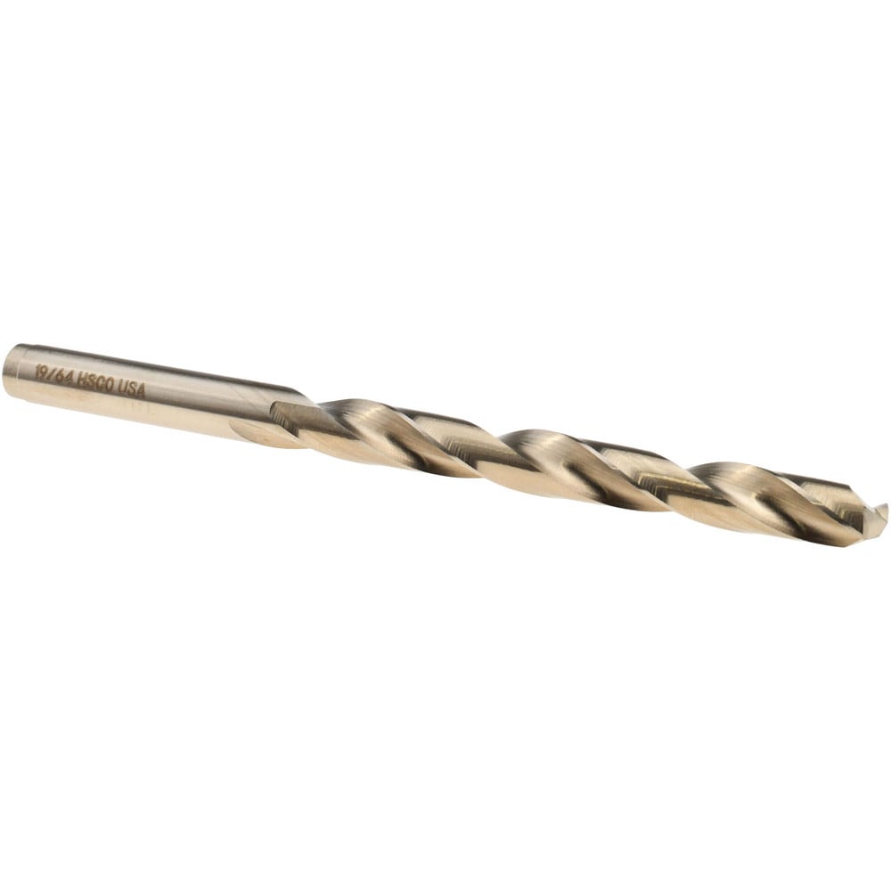 Jobber Drill: 19/64" Dia, 135 deg Point, Cobalt