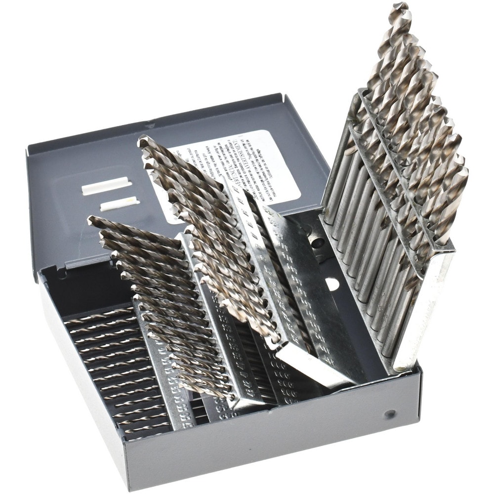 Drill Bit Set: Jobber Length Drill Bits, 60 Pc, 118 °, High Speed Steel