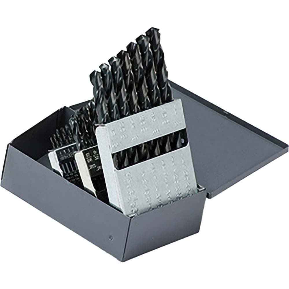 Titan USA MS99026 Drill Bit Set: Jobber Length Drill Bits, 29 Pc, 0.0625" to 0.5" Drill Bit Size, 118 °, High Speed Steel 