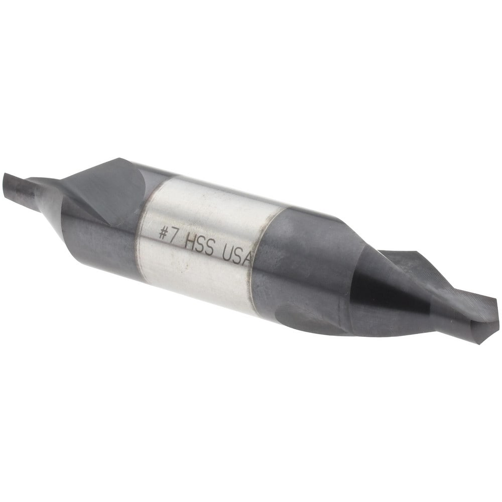 Combo Drill & Countersink: #7, 5/8" Body Dia, 1180, High Speed Steel