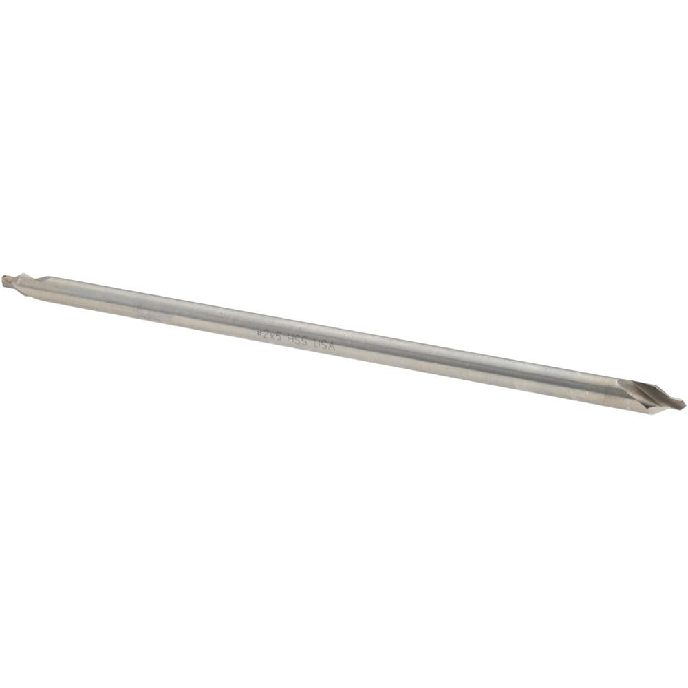 Combo Drill & Countersink: #2, 3/16" Body Dia, 1180, High Speed Steel