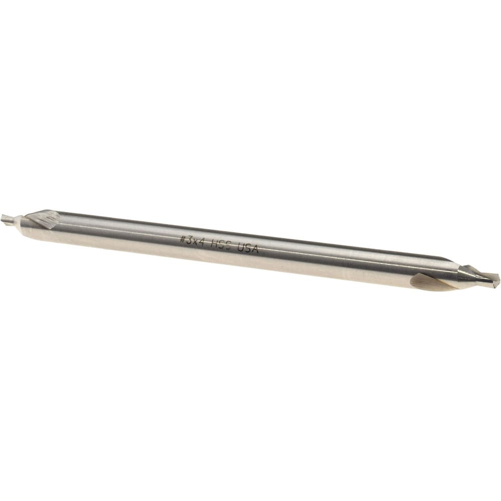 Combo Drill & Countersink: #3, 1/4" Body Dia, 1180, High Speed Steel