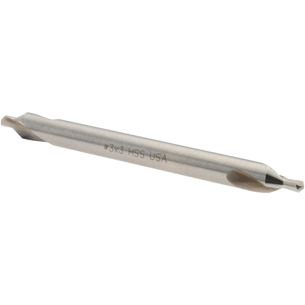 Combo Drill & Countersink: #3, 1/4" Body Dia, 1180, High Speed Steel