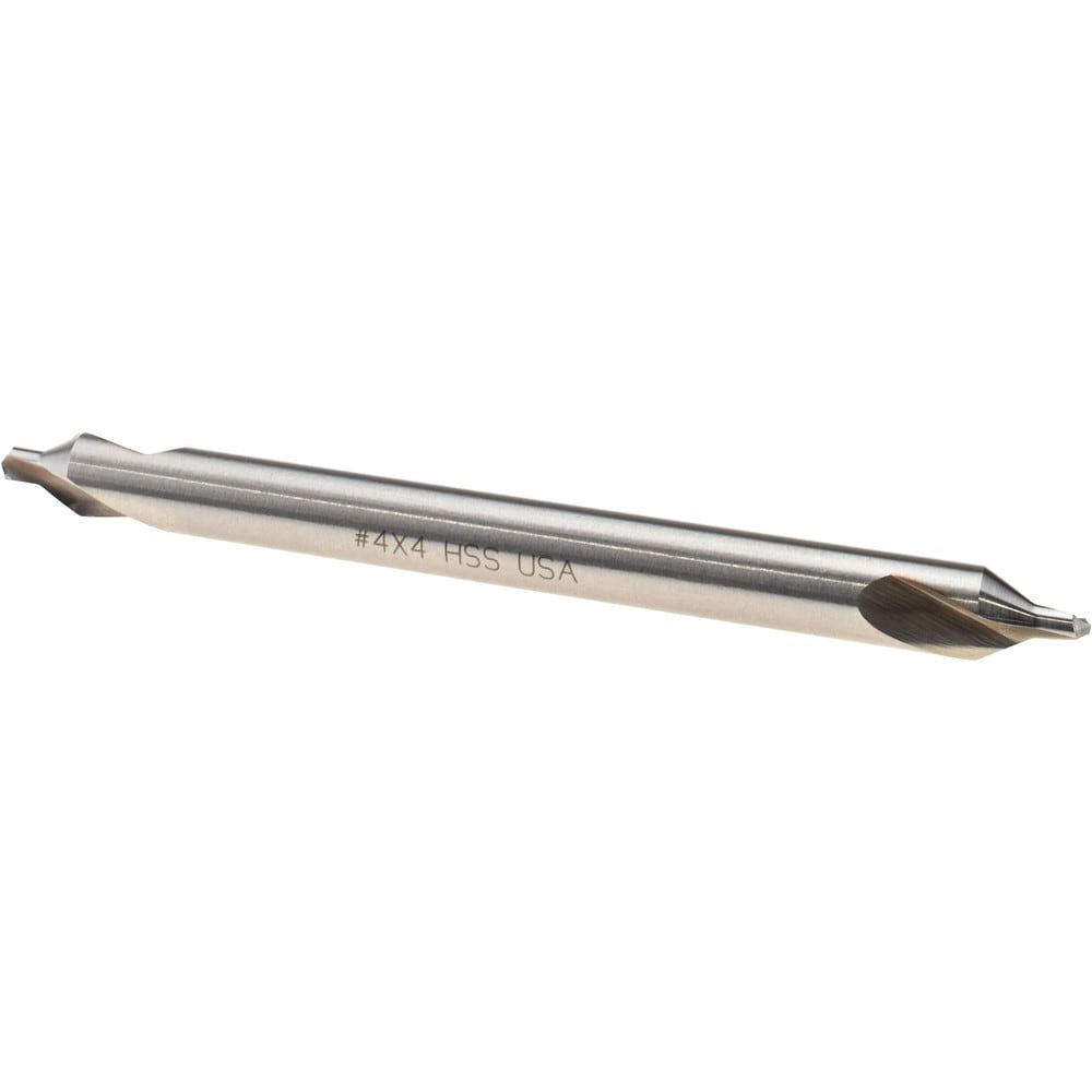 Combo Drill & Countersink: #4, 5/16" Body Dia, 1180, High Speed Steel