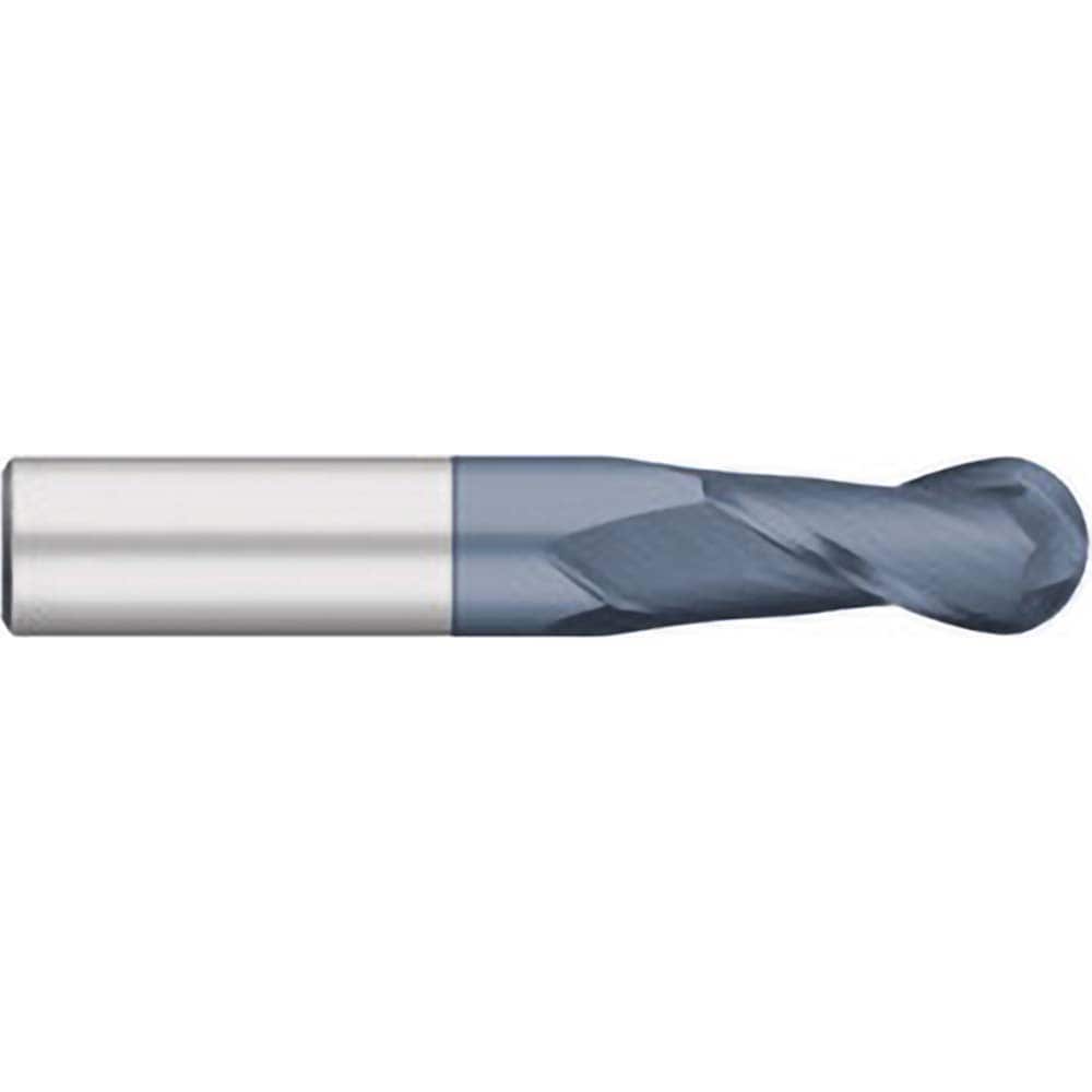 Ball End Mill: 0.125" Dia, 0.5" LOC, 2 Flute, Solid Carbide