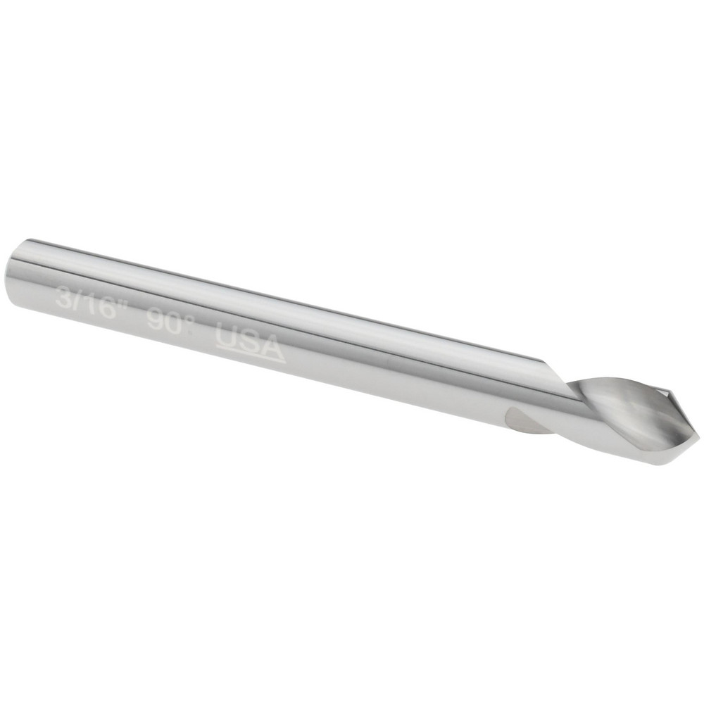 Spotting Drill: 3/16" Dia, 90 ° Point, 2" OAL, Solid Carbide
