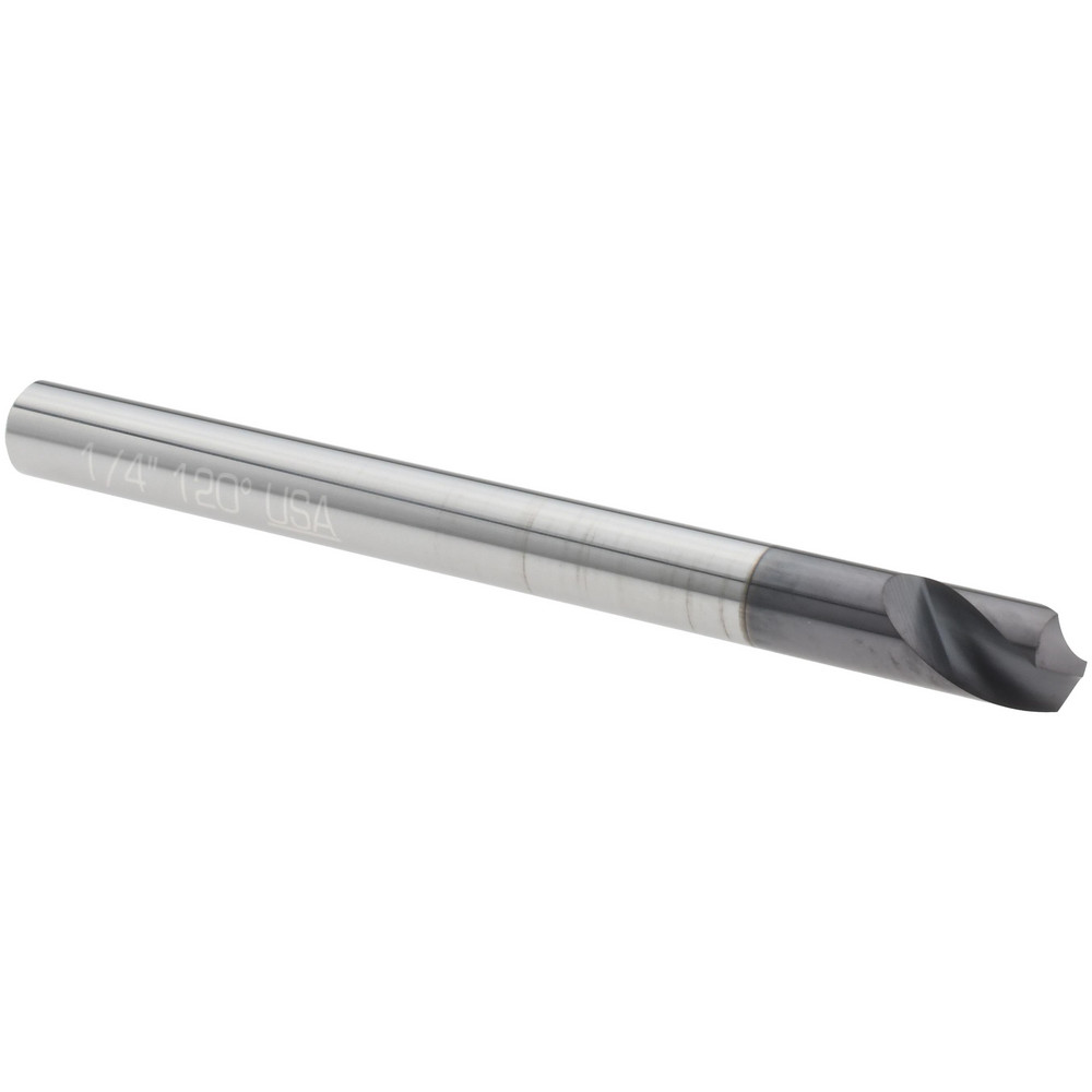 Spotting Drill: 1/4" Dia, 120 ° Point, 3" OAL, Solid Carbide