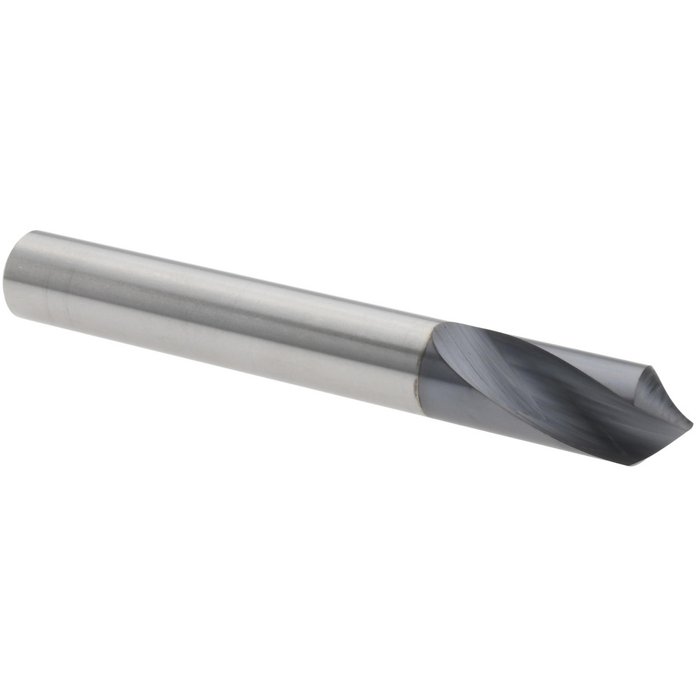 Spotting Drill: 3/8" Dia, 90 ° Point, 3" OAL, Solid Carbide