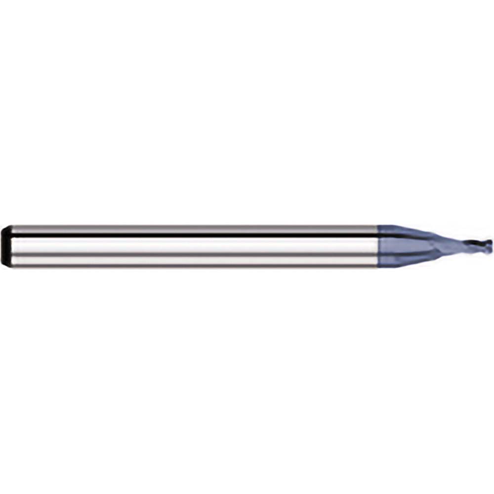 Square End Mill:  0.0800" Dia, 0.12" LOC, 0.125" Shank Dia, 1.5" OAL, 4 Flutes, Solid Carbide