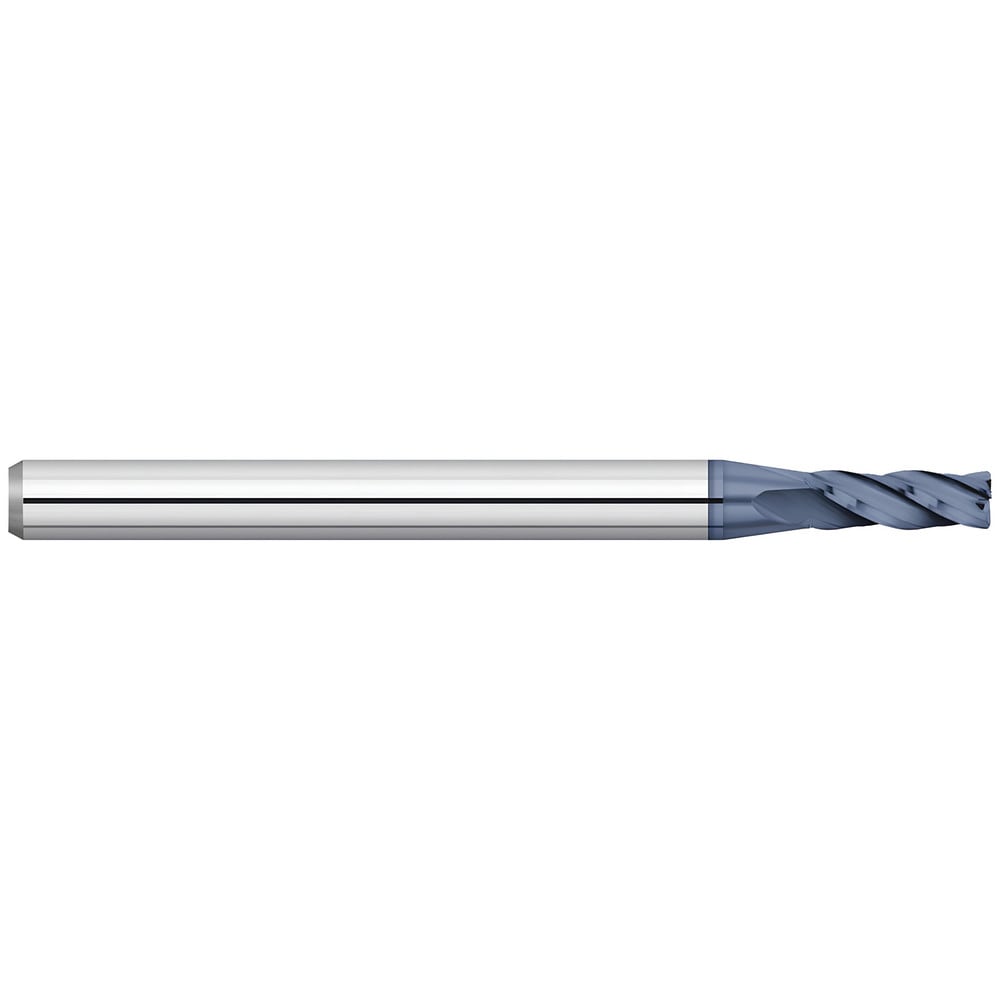 Corner Radius End Mill: 0.04" Dia, 0.06" LOC, 0.01" Radius, 4 Flutes, Solid Carbide